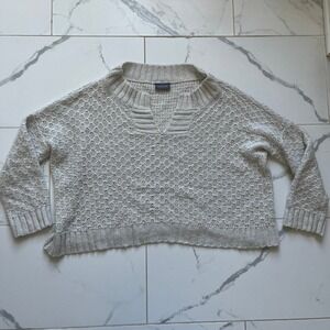 Wooden Ships women's oversized chunky knit sweater oatmeal color sz S/M